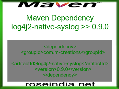 Maven dependency of log4j2-native-syslog version 0.9.0