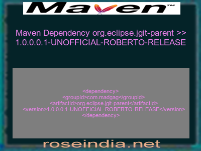 Maven dependency of org.eclipse.jgit-parent version 1.0.0.0.1-UNOFFICIAL-ROBERTO-RELEASE