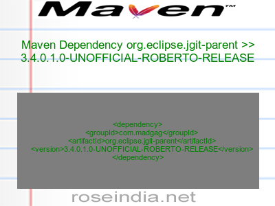 Maven dependency of org.eclipse.jgit-parent version 3.4.0.1.0-UNOFFICIAL-ROBERTO-RELEASE