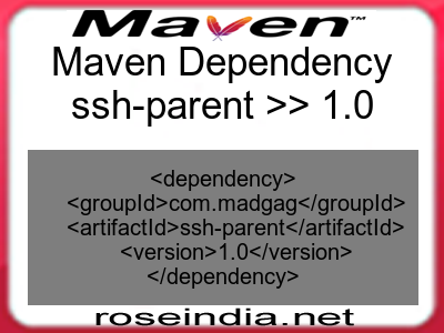 Maven dependency of ssh-parent version 1.0