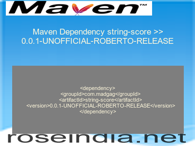 Maven dependency of string-score version 0.0.1-UNOFFICIAL-ROBERTO-RELEASE