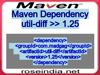 Maven dependency of util-diff version 1.25