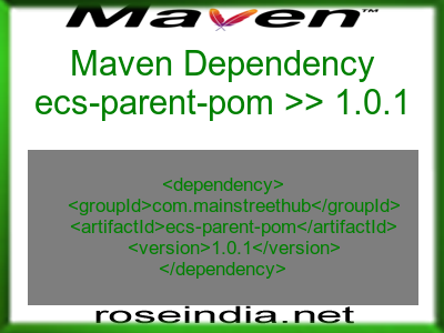 Maven dependency of ecs-parent-pom version 1.0.1
