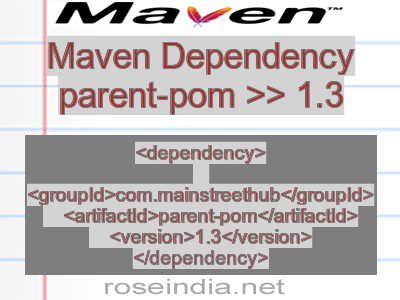 Maven dependency of parent-pom version 1.3