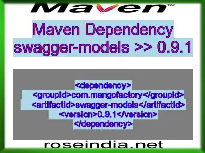 Maven dependency of swagger-models version 0.9.1