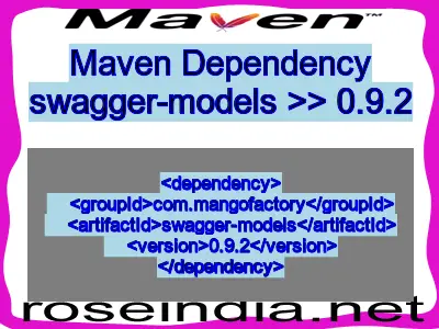 Maven dependency of swagger-models version 0.9.2