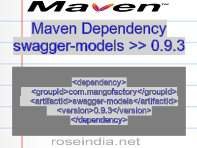 Maven dependency of swagger-models version 0.9.3