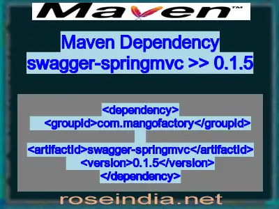 Maven dependency of swagger-springmvc version 0.1.5