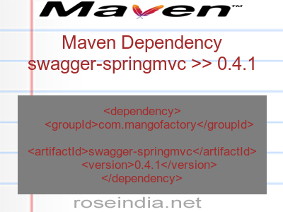 Maven dependency of swagger-springmvc version 0.4.1