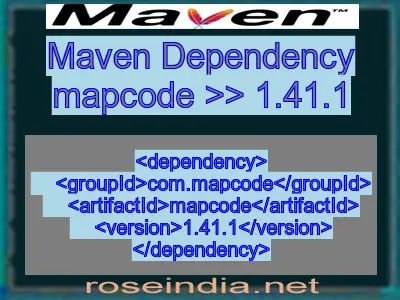 Maven dependency of mapcode version 1.41.1