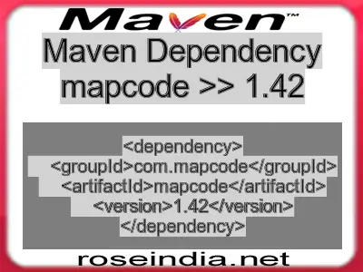 Maven dependency of mapcode version 1.42