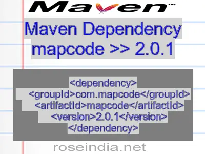Maven dependency of mapcode version 2.0.1