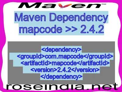 Maven dependency of mapcode version 2.4.2
