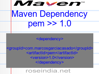 Maven dependency of pem version 1.0