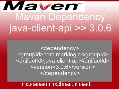 Maven dependency of java-client-api version 3.0.6