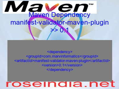 Maven dependency of manifest-validator-maven-plugin version 0.1