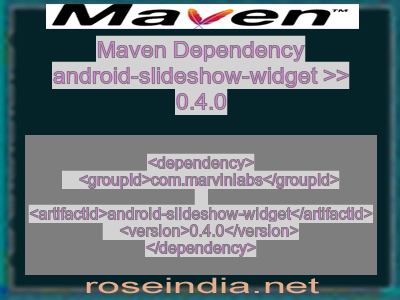 Maven dependency of android-slideshow-widget version 0.4.0