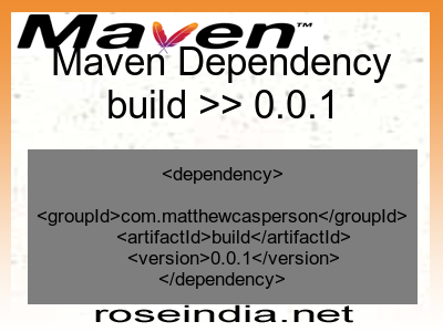 Maven dependency of build version 0.0.1