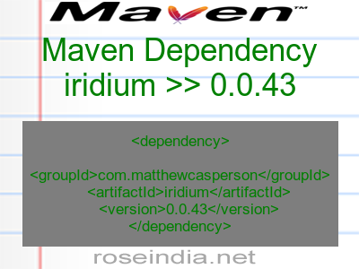 Maven dependency of iridium version 0.0.43