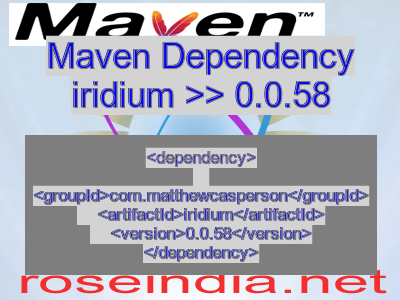 Maven dependency of iridium version 0.0.58
