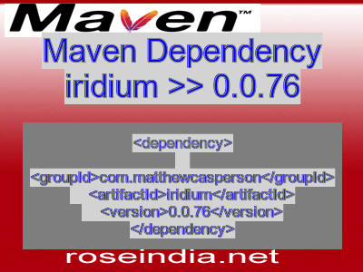 Maven dependency of iridium version 0.0.76