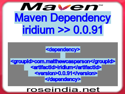 Maven dependency of iridium version 0.0.91