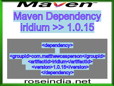 Maven dependency of iridium version 1.0.15