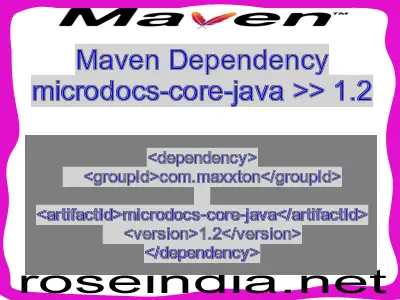 Maven dependency of microdocs-core-java version 1.2