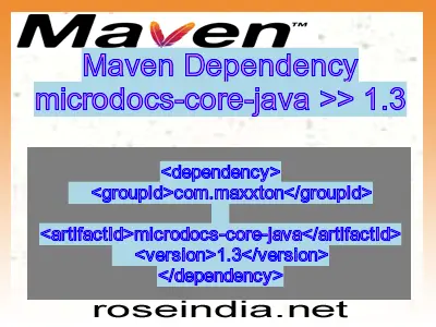 Maven dependency of microdocs-core-java version 1.3