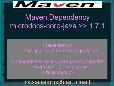 Maven dependency of microdocs-core-java version 1.7.1