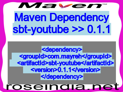 Maven dependency of sbt-youtube version 0.1.1