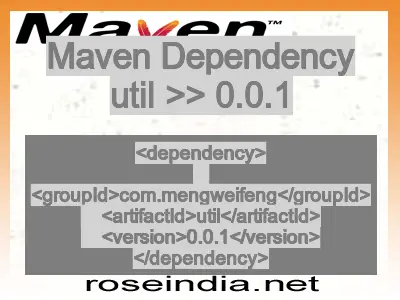Maven dependency of util version 0.0.1