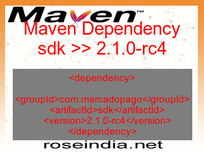 Maven dependency of sdk version 2.1.0-rc4
