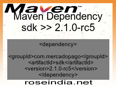 Maven dependency of sdk version 2.1.0-rc5