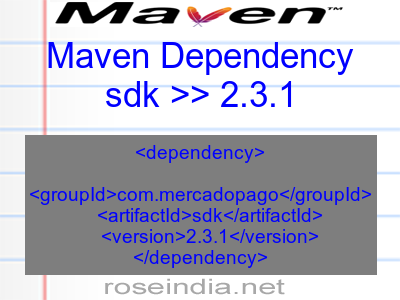 Maven dependency of sdk version 2.3.1