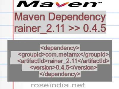 Maven dependency of rainer_2.11 version 0.4.5