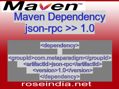 Maven dependency of json-rpc version 1.0