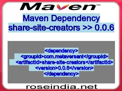Maven dependency of share-site-creators version 0.0.6
