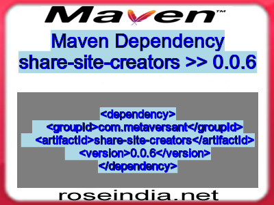 Maven dependency of share-site-creators version 0.0.6