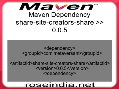 Maven dependency of share-site-creators-share version 0.0.5