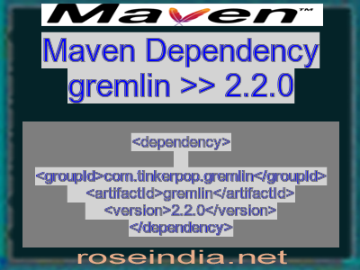 Maven dependency of gremlin version 2.2.0
