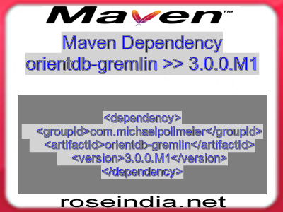 Maven dependency of orientdb-gremlin version 3.0.0.M1