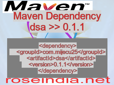 Maven dependency of dsa version 0.1.1