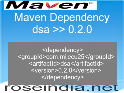 Maven dependency of dsa version 0.2.0