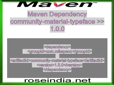 Maven dependency of community-material-typeface version 1.0.0