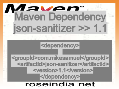 Maven dependency of json-sanitizer version 1.1