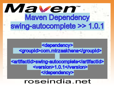 Maven dependency of swing-autocomplete version 1.0.1