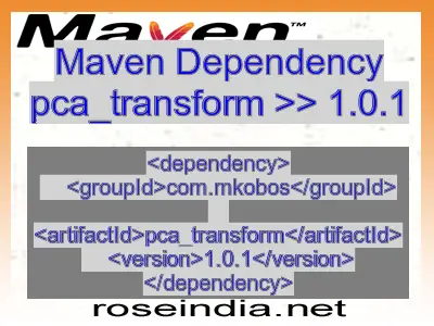 Maven dependency of pca_transform version 1.0.1
