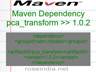 Maven dependency of pca_transform version 1.0.2