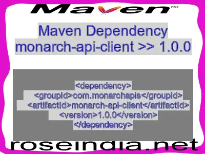 Maven dependency of monarch-api-client version 1.0.0